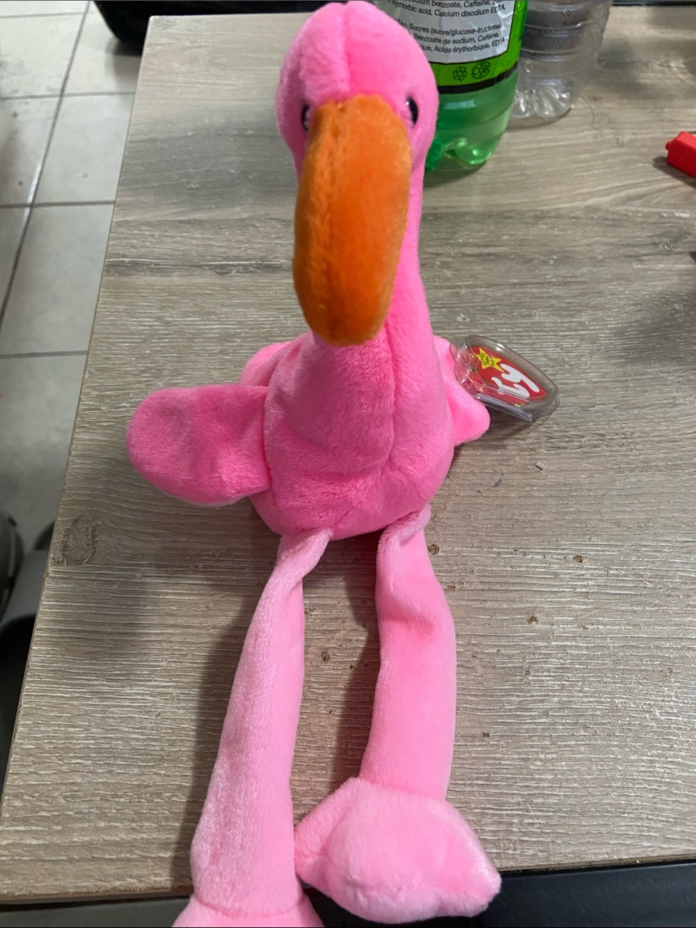 TY Beanie Babies 1995 - PINKY the Flamingo - Pink - MWMT